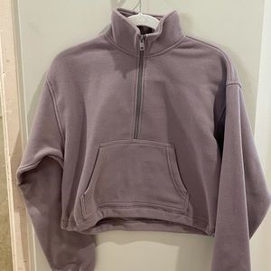Fleece cropped sweatshirt